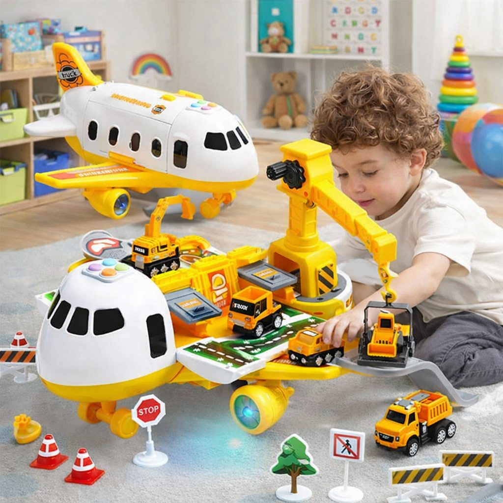 RUNWAYHERO Adventure Kit With Airplane And Ground Service Vehicles