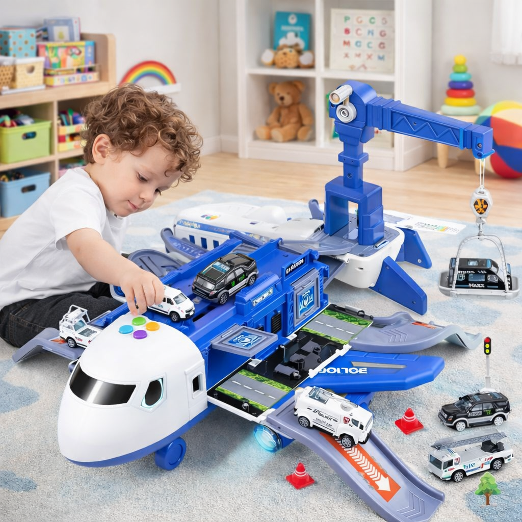 RUNWAYHERO Adventure Kit With Airplane And Ground Service Vehicles