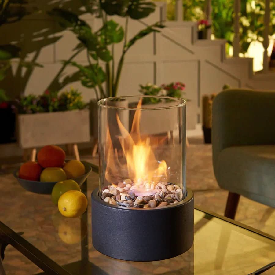 AuroraFlame Smokeless Bioethanol Tabletop Fireplace With Real Flames For Modern Homes