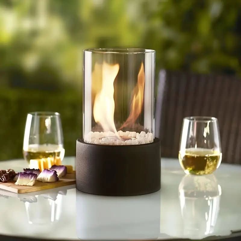 AuroraFlame Smokeless Bioethanol Tabletop Fireplace With Real Flames For Modern Homes