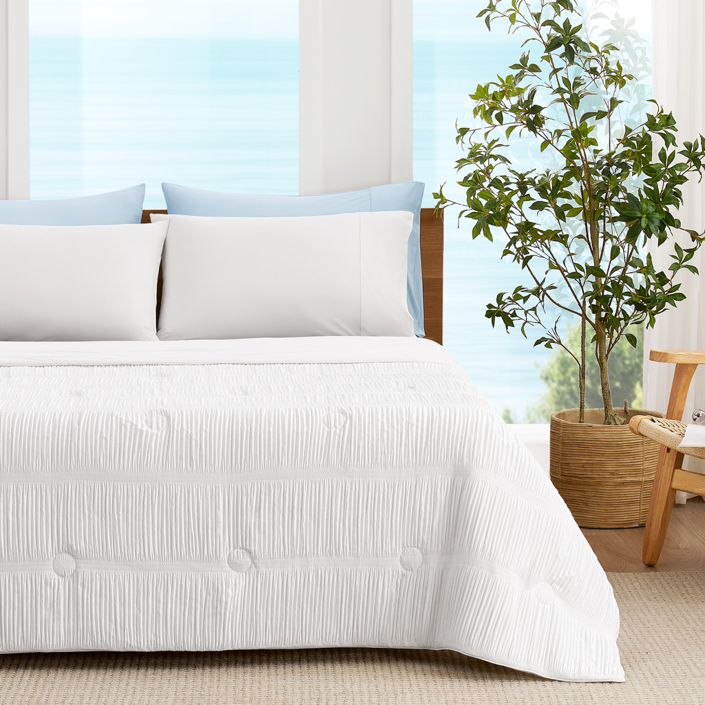 Cozy Bliss Striped Comforter Set With Advanced Airflow For Hot Sleepers