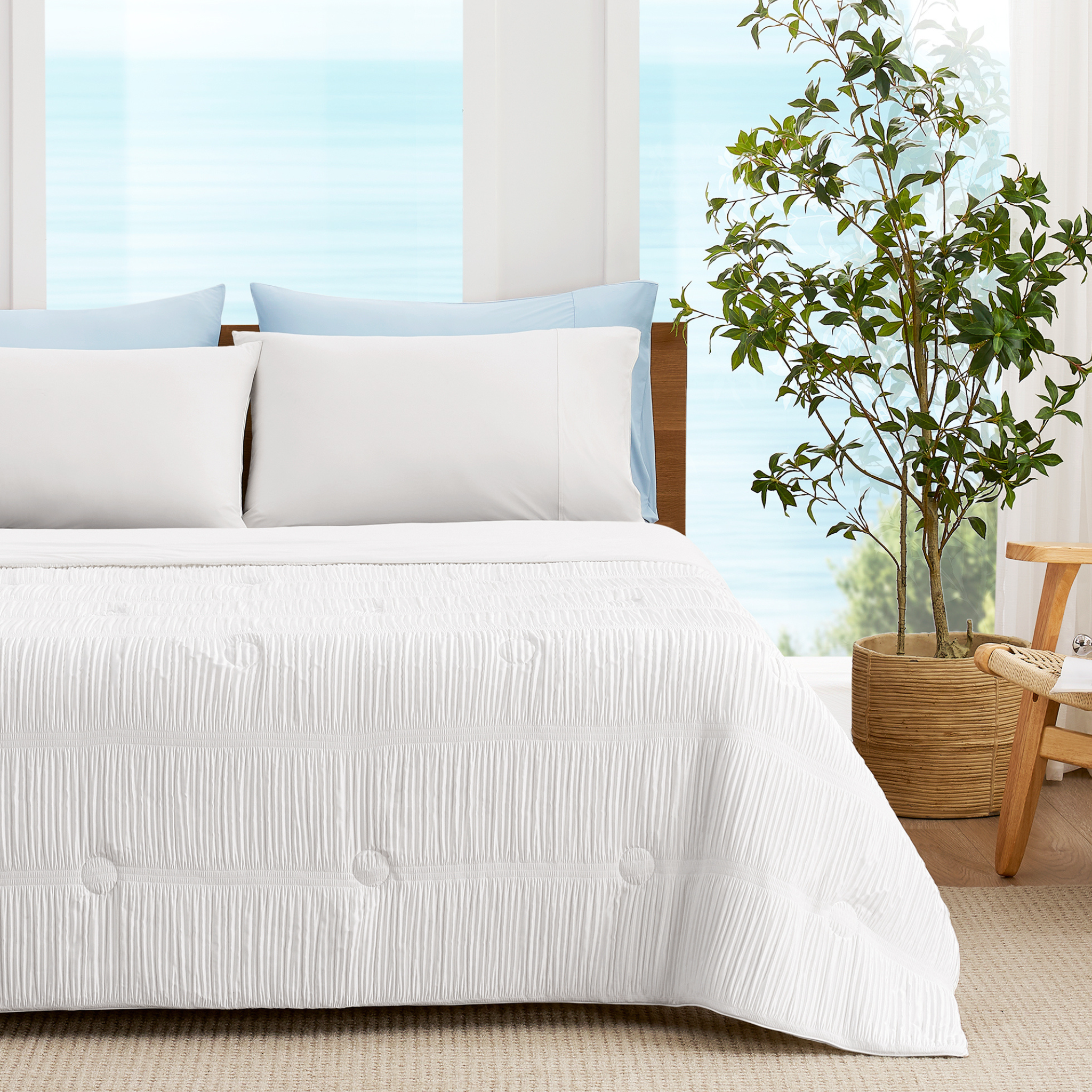 Cozy Bliss Striped Comforter Set With Advanced Airflow For Hot Sleepers