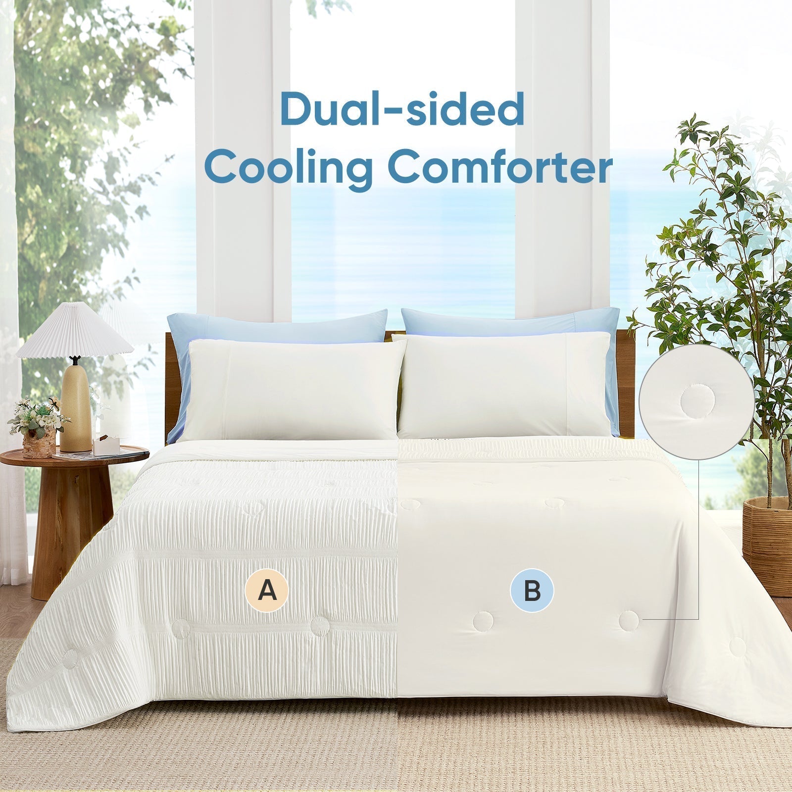 Cozy Bliss Striped Comforter Set With Advanced Airflow For Hot Sleepers