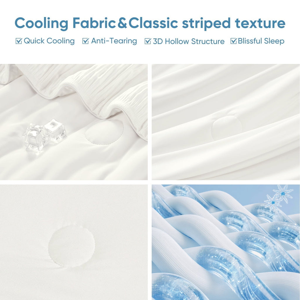 Cozy Bliss Striped Comforter Set With Advanced Airflow For Hot Sleepers