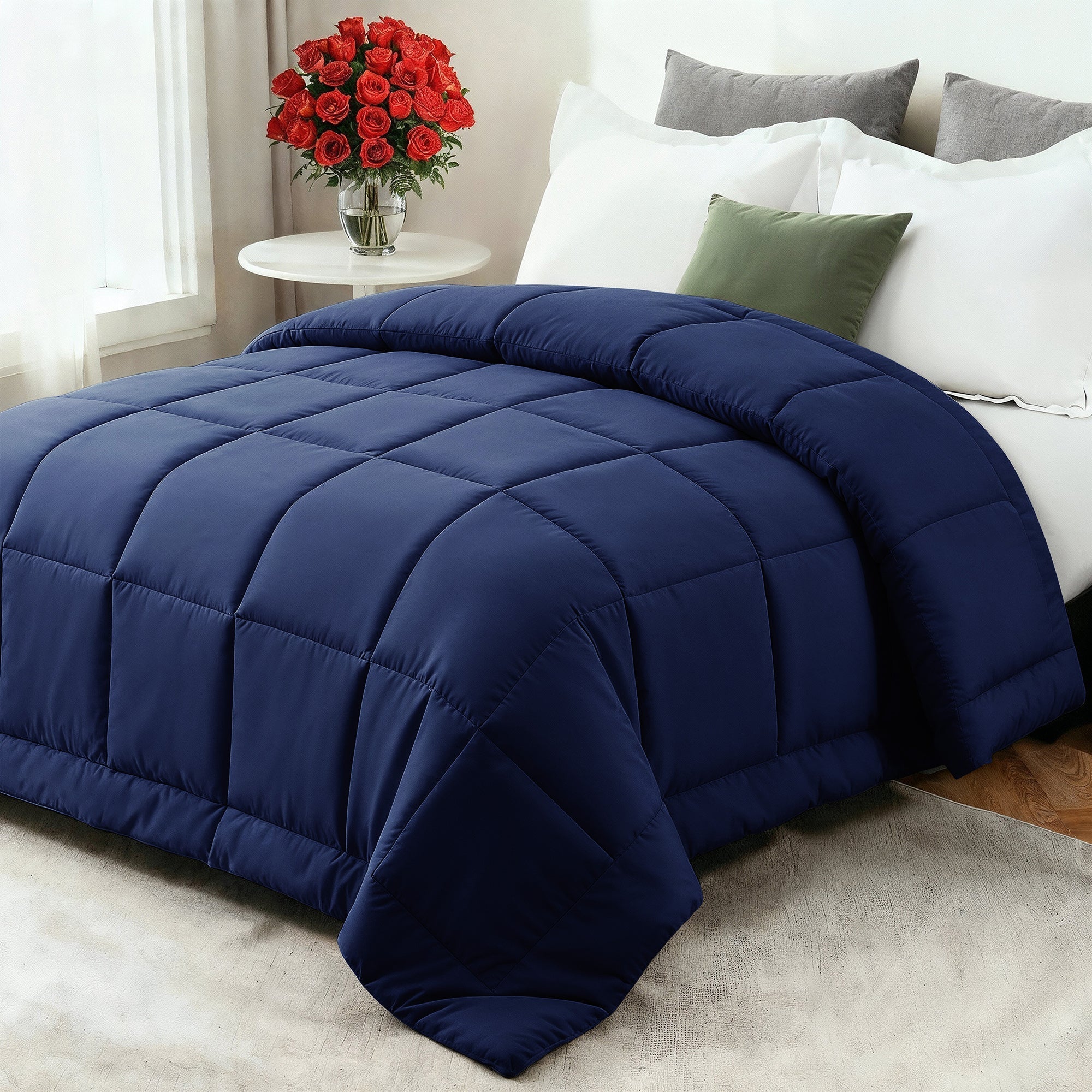 Cozy Comfort | All-Season Down Comforter with Ultra-Soft Fiberfill | Breathable Design for Year-Round Sleep 9