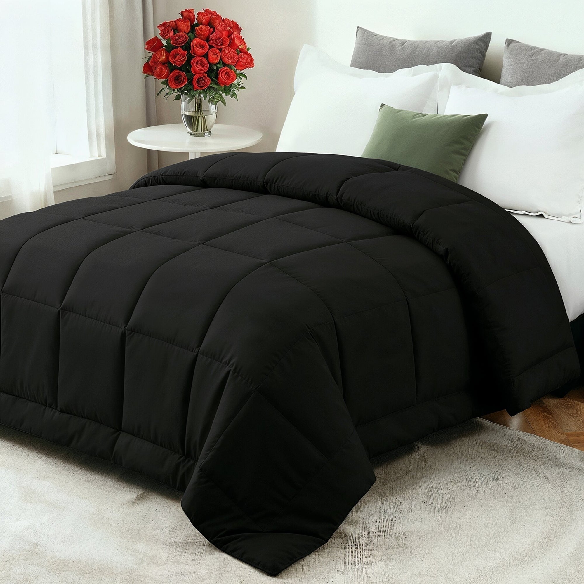 Cozy Comfort | All-Season Down Comforter with Ultra-Soft Fiberfill | Breathable Design for Year-Round Sleep 16