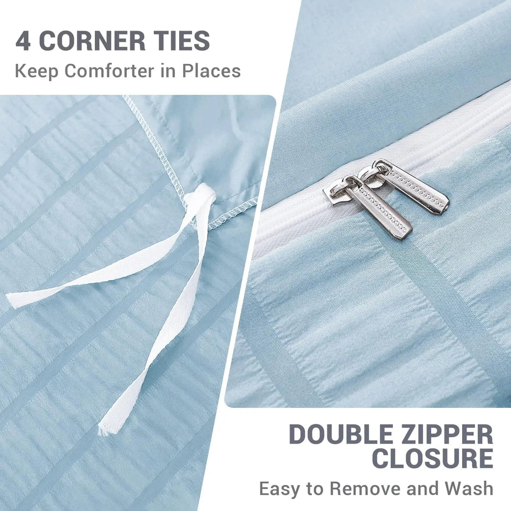 Cozy Home Microfiber Duvet Cover With Zipper Closure And Corner Ties Pillowcases Included