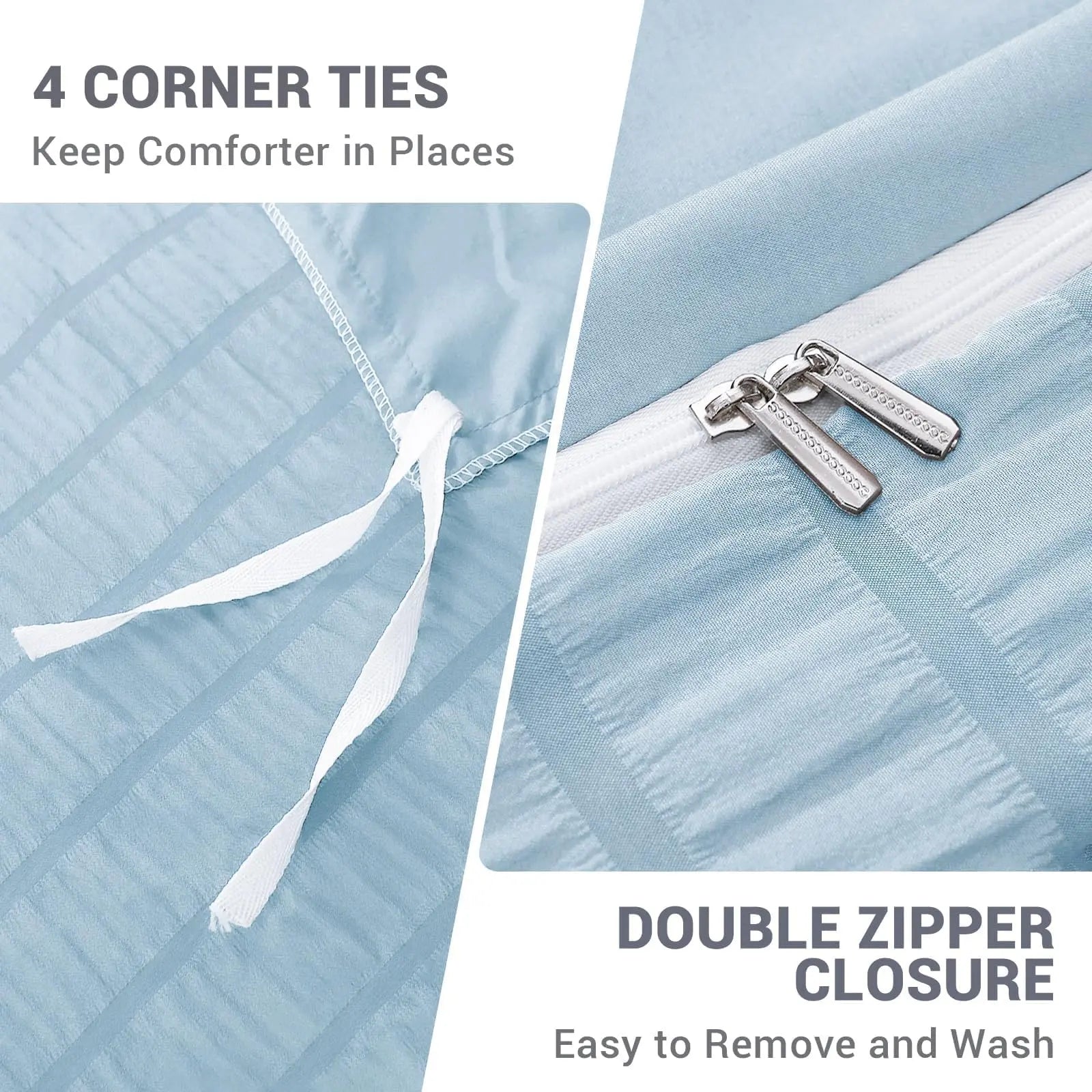 Cozy Home Microfiber Duvet Cover With Zipper Closure And Corner Ties Pillowcases Included