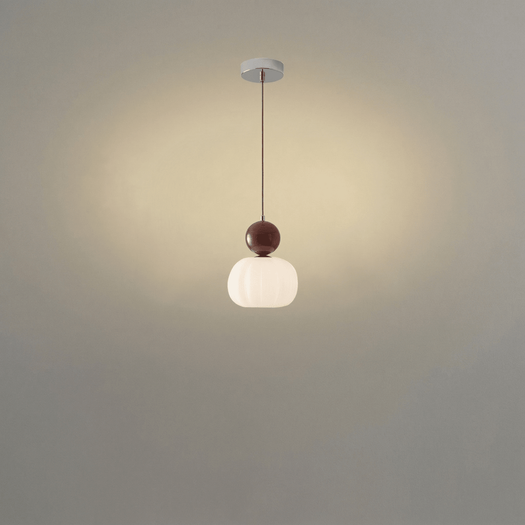 Cream-Colored Pumpkin Pendant Light In Nordic Style 12-Inch