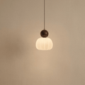 Cream-Colored Pumpkin Pendant Light In Nordic Style 12-Inch