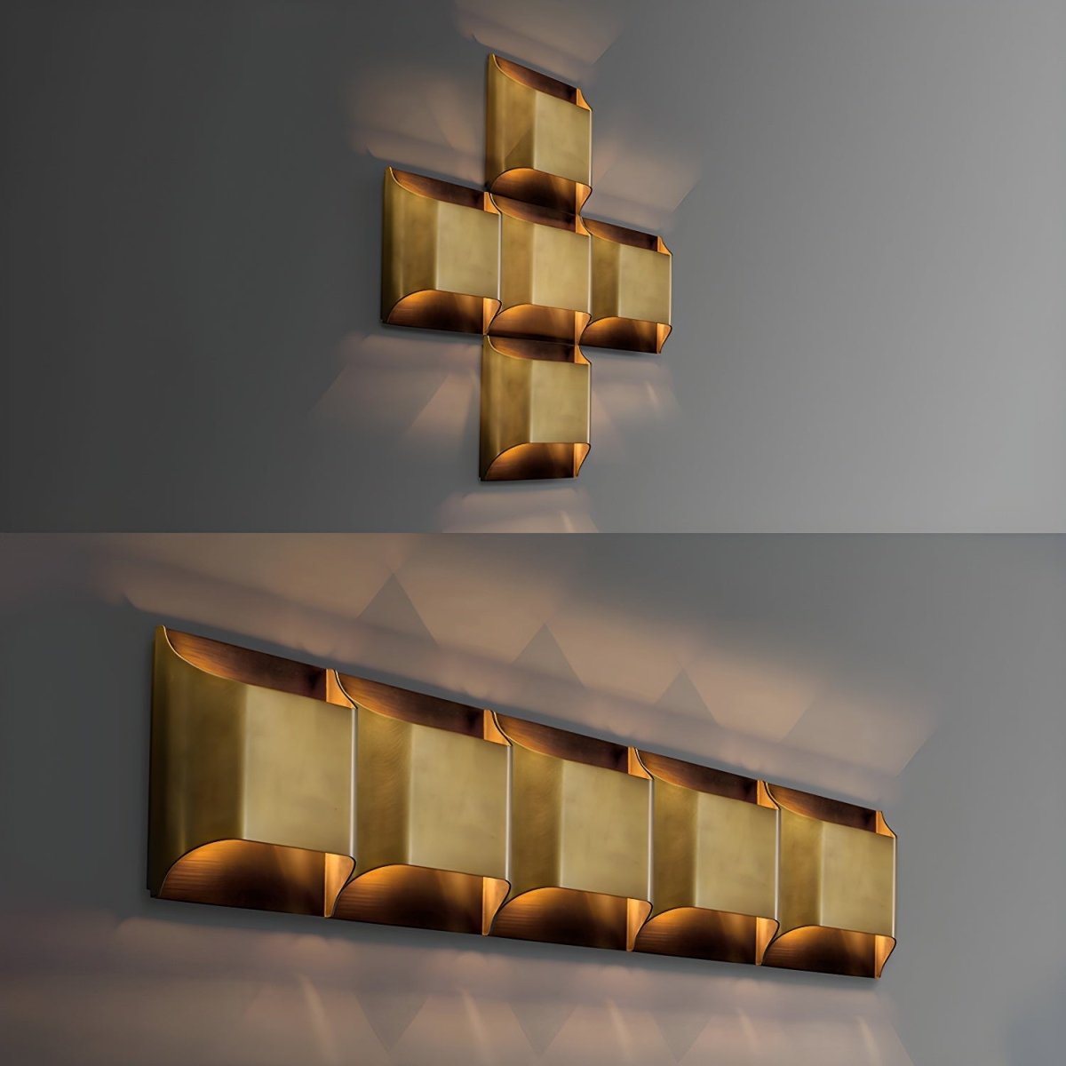 Messing-Wandleuchte mit sanftem LED-Bogen für Flure und Wohnzimmer