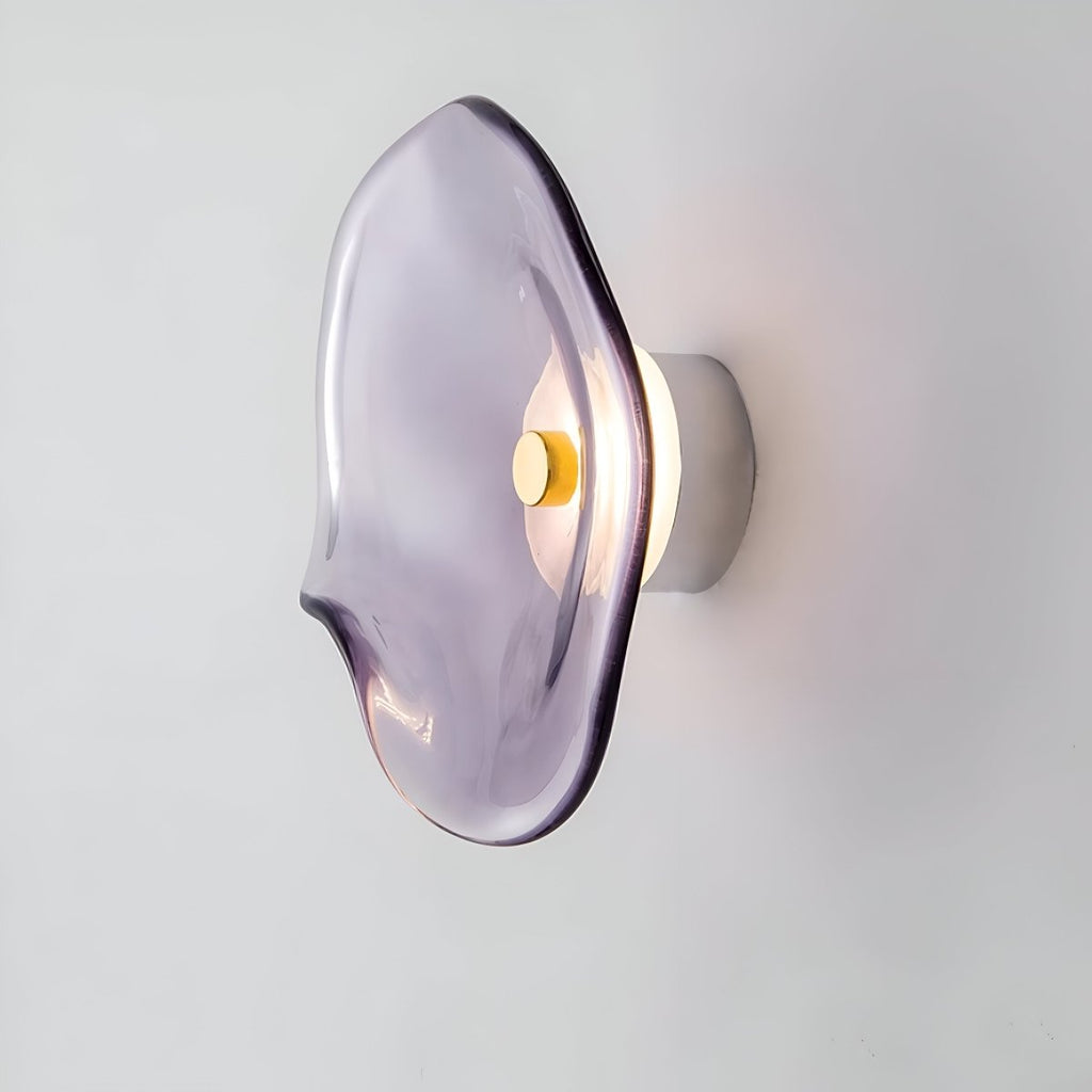 Japandi Style Curved Glass Wall Sconce LED 1-Light Fixture
