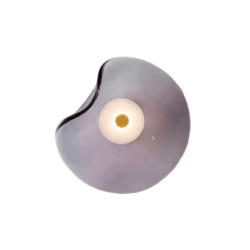 Japandi Style Curved Glass Wall Sconce LED 1-Light Fixture