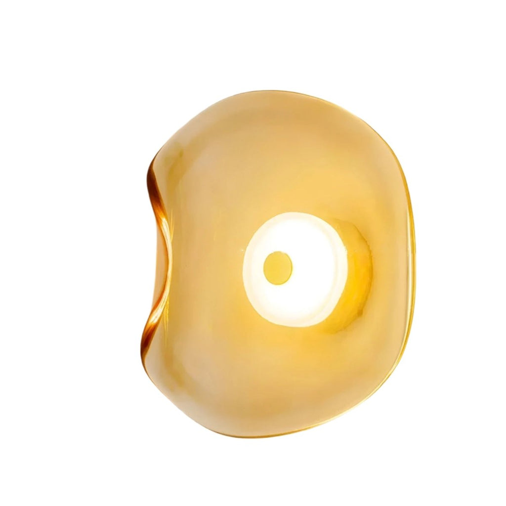 Japandi Style Curved Glass Wall Sconce LED 1-Light Fixture