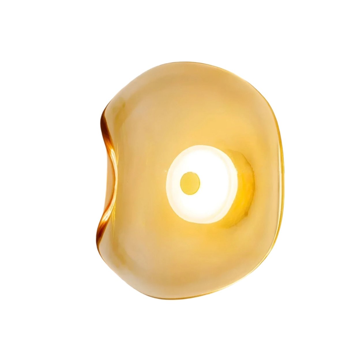 Japandi Style Curved Glass Wall Sconce LED 1-Light Fixture