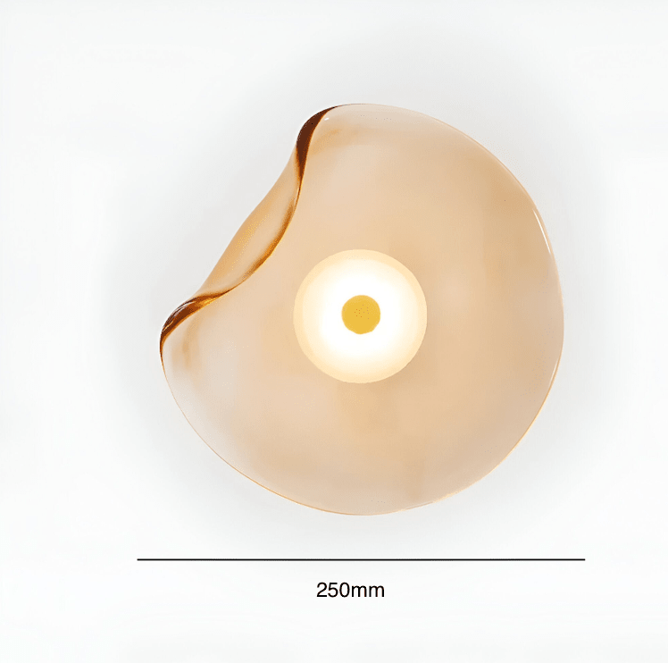 Japandi Style Curved Glass Wall Sconce LED 1-Light Fixture