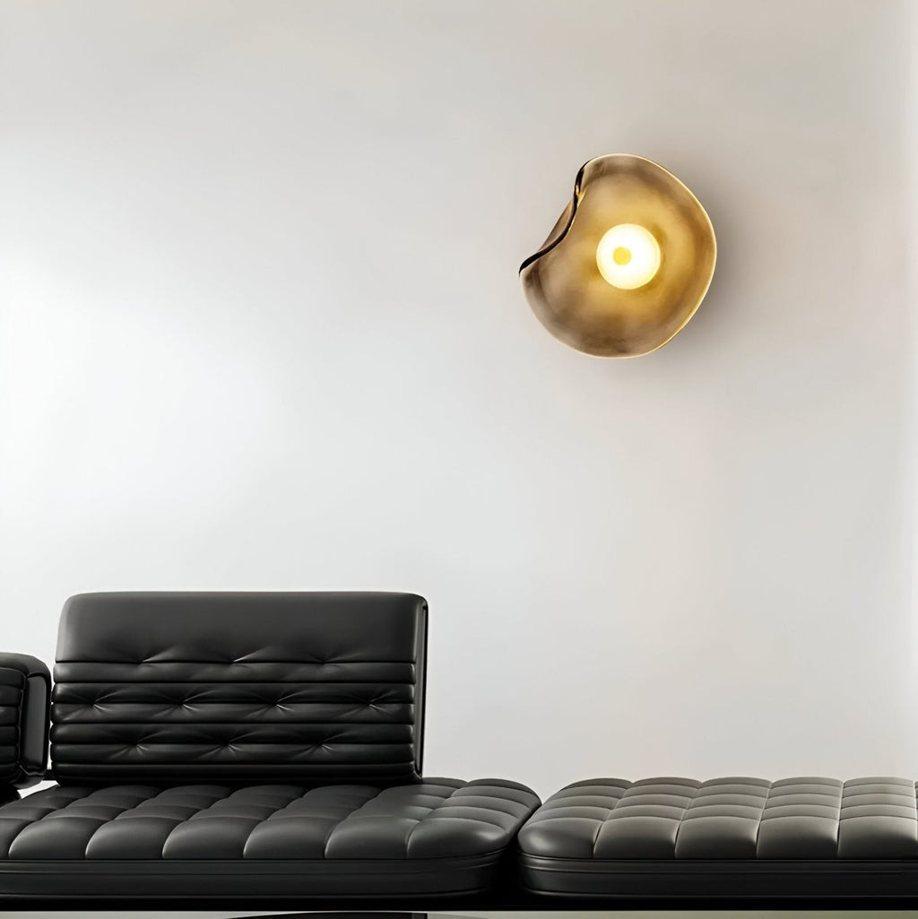 Japandi Style Curved Glass Wall Sconce LED 1-Light Fixture