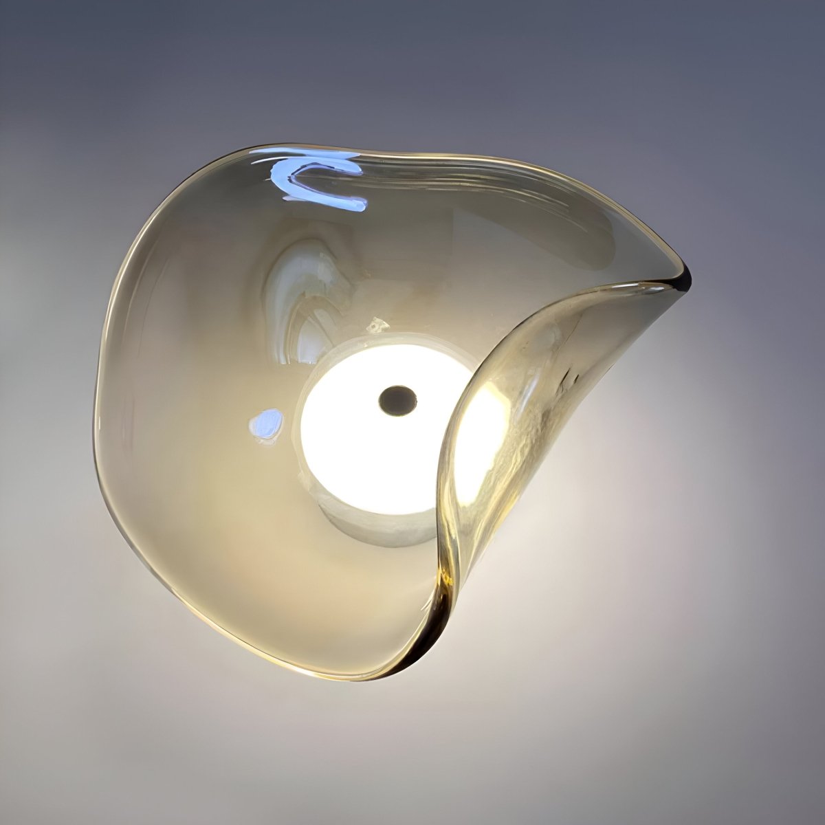 Japandi Style Curved Glass Wall Sconce LED 1-Light Fixture