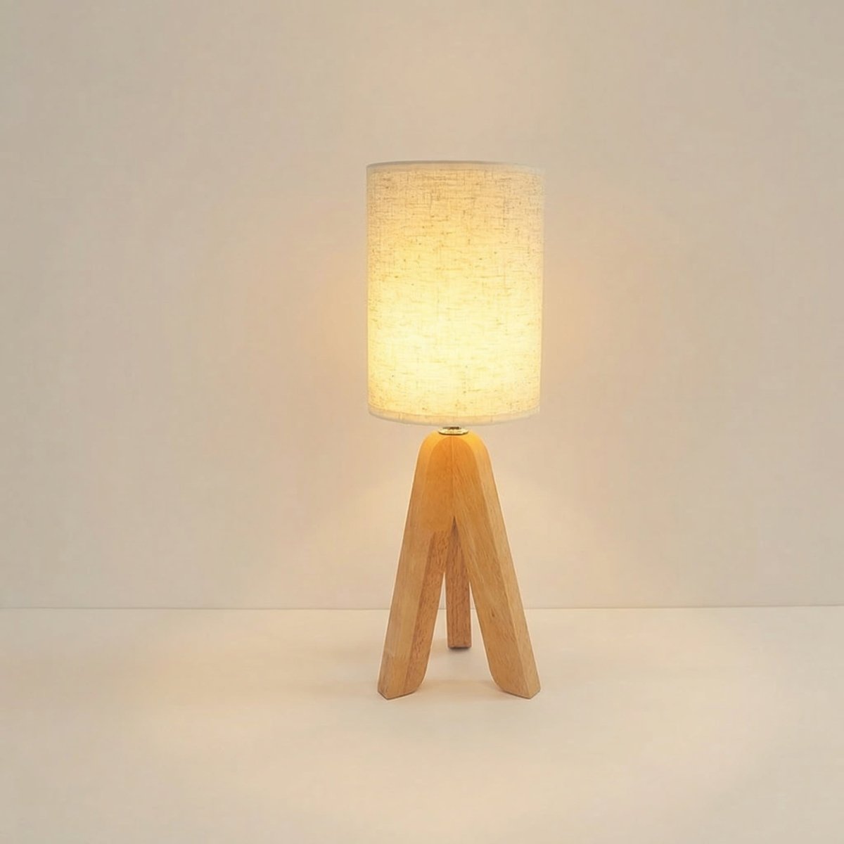Lampa stołowa cylindryczna z tkaniny w stylu nordyckim, wysokość 12 cali