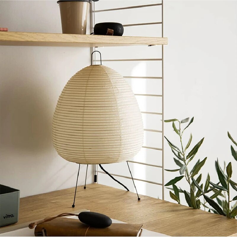 Japansk rispapirlampe LED bordlampe for rolige hjem