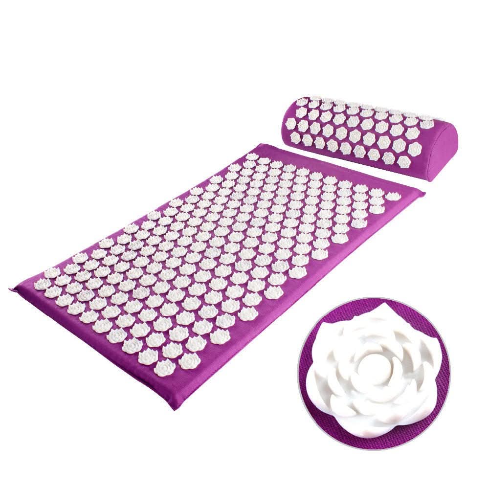 Set Tappetino Yoga e Cuscino CalmFlex per Agopressione e Sollievo Naturale dal Dolore a Casa