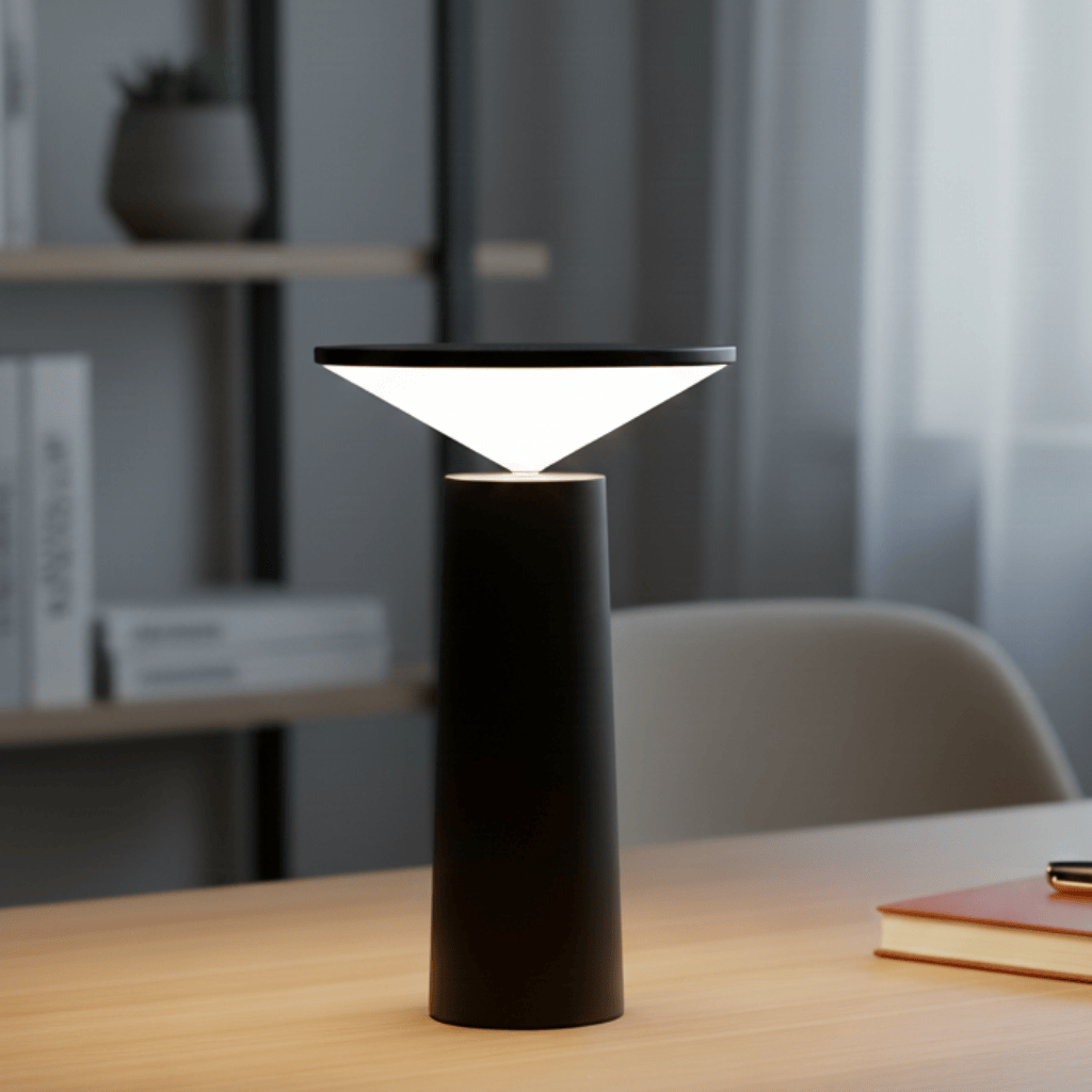 NovaGlow Bordlampe med roterbar skjerm og justerbar lysstyrke for hjemmekontor