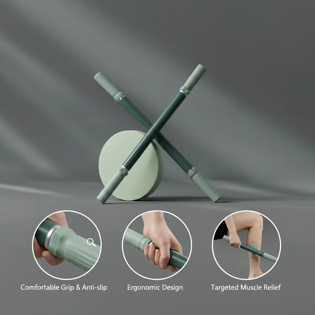 FlowRoll Yoga Stick Massage Roller Premium Dybt Muskelafslapning til Atleter
