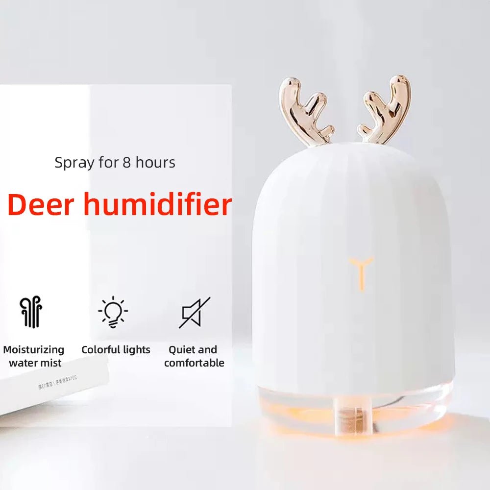 LumaFauna Mini zvlhčovač vzduchu jelen Ultra tichý s automatickým vypnutím a barevnými LED pro děti