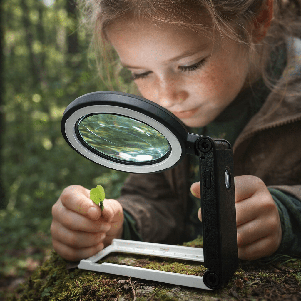 LumaView Dual Magnifier 10x and 30x With 18 LEDs and Stand For Hobbyists