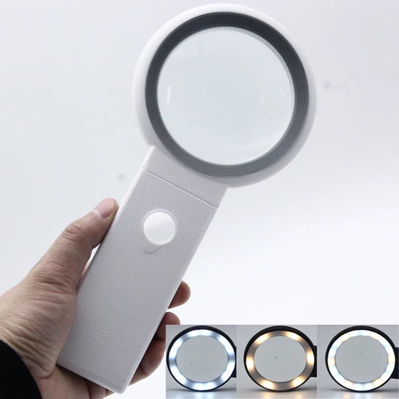 LumaView Dual Magnifier 10x and 30x With 18 LEDs and Stand For Hobbyists