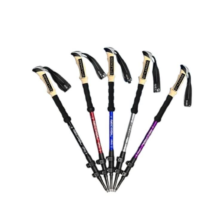 Bastões de Trekking TrailPeak com Sistema Anti-Choque Ajustável para Caminhantes de Resistência