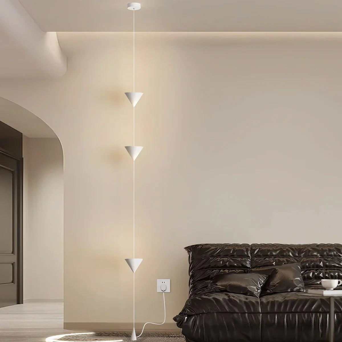 Cone Design Hængende Kabel Gulvlampe - Orntli