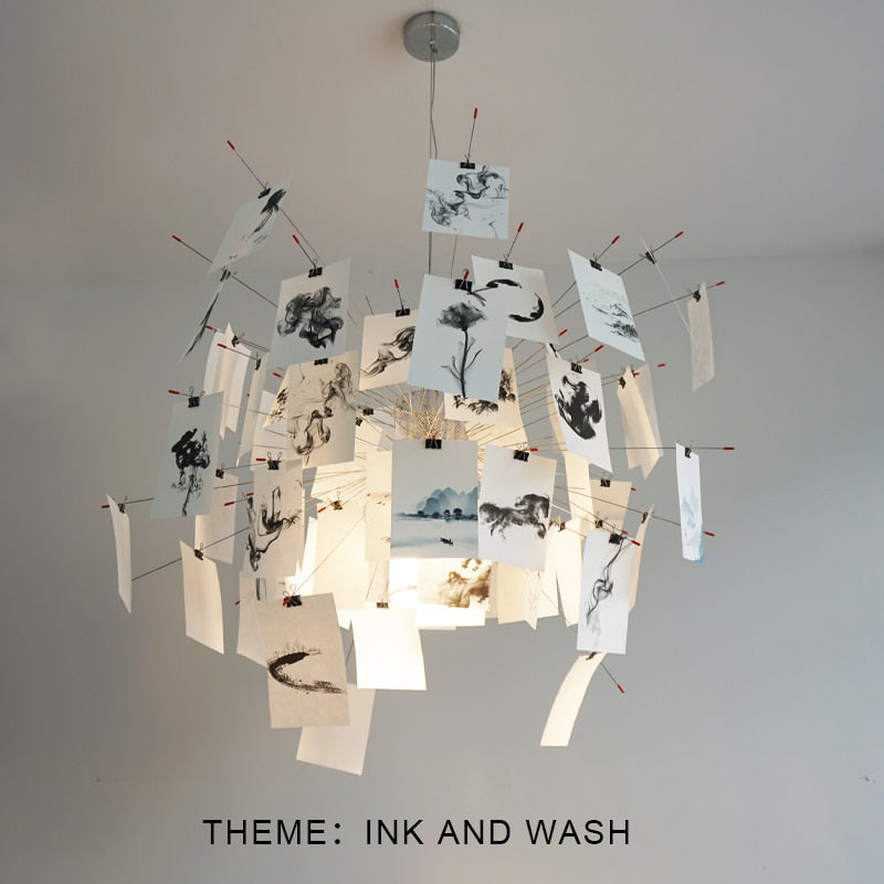 Ingo Maurer Zettel DIY Chandelier Customizable Lighting For Any Room |  Ingo Maurer Zettel
