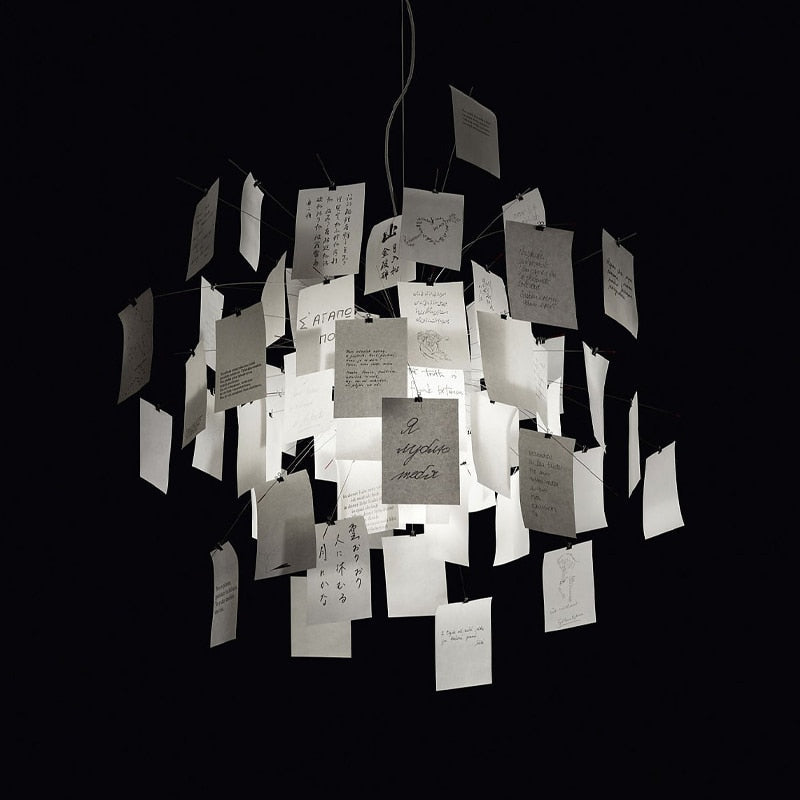 Ingo Maurer Zettel DIY Chandelier Customizable Lighting For Any Room |  Ingo Maurer Zettel