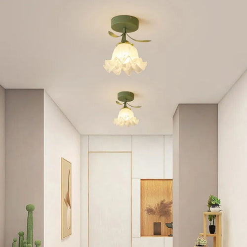 Bellemont Witrażowa Vintage Mini Kwiatowa Lampa Sufitowa