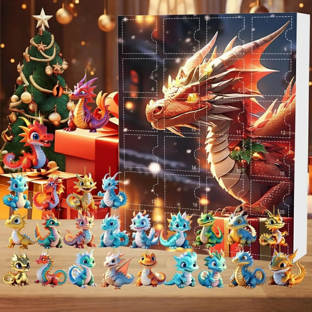 Calendario dell'Avvento DragonRealm con 24 ciondoli da collezione per bambini