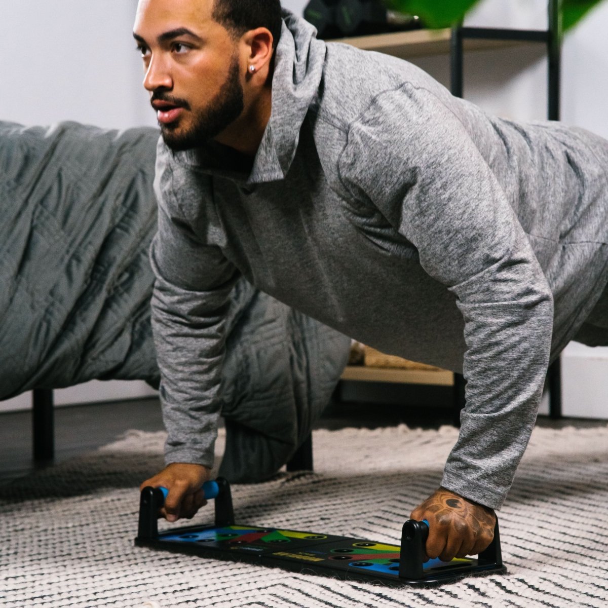 PulseFlex Push Up-stasjon Ergonomisk målrettet overkroppstrening for hjemmetrening