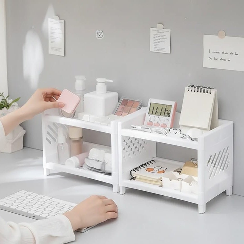 DuoStore Double Storage Shelf for Kitchen, Bathroom and Desk