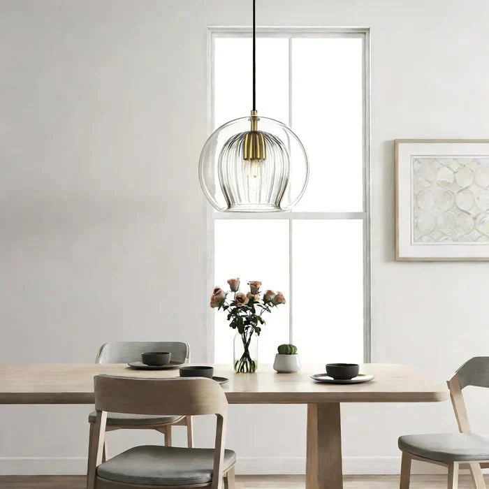 12-Inch Pendant Light With Dual Glass Globe Fixture