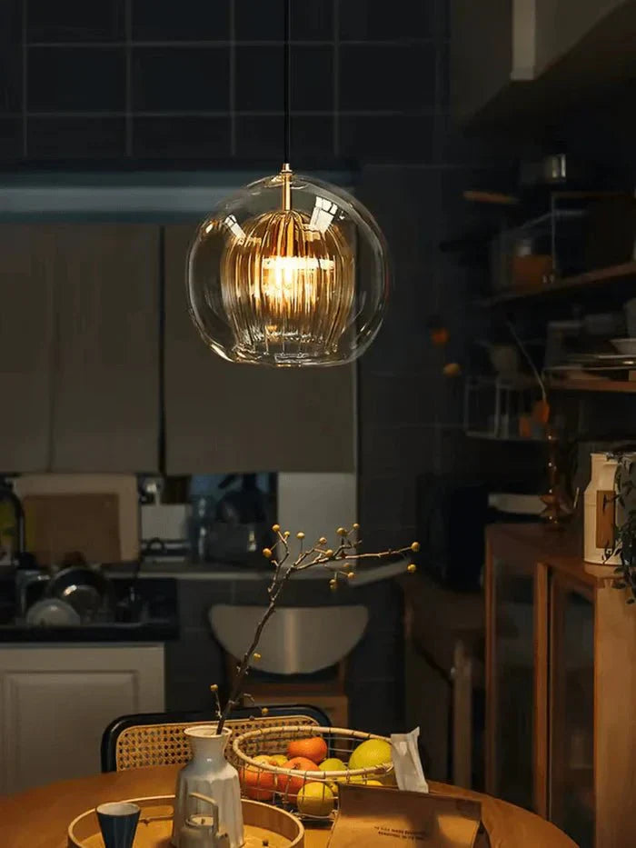 12-Inch Pendant Light With Dual Glass Globe Fixture