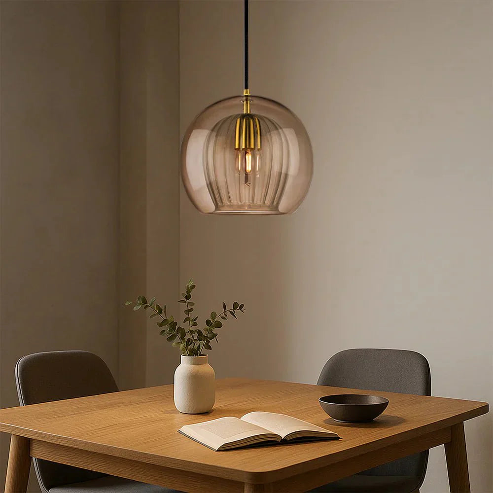 12-Inch Pendant Light With Dual Glass Globe Fixture