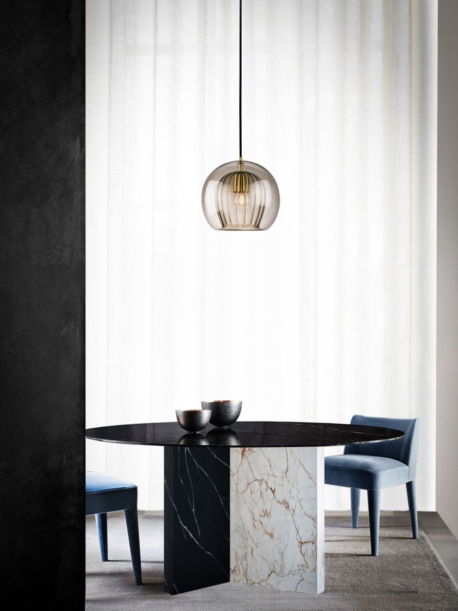 12-Inch Pendant Light With Dual Glass Globe Fixture