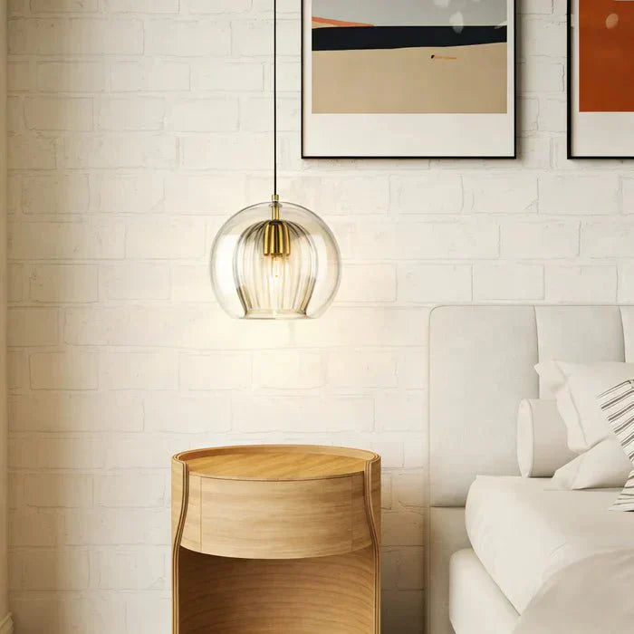 12-Inch Pendant Light With Dual Glass Globe Fixture