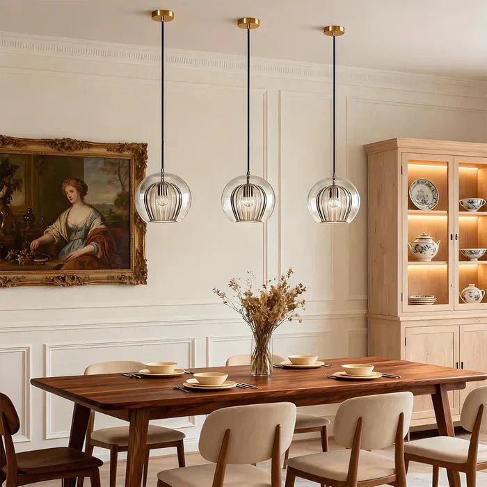 12-Inch Pendant Light With Dual Glass Globe Fixture