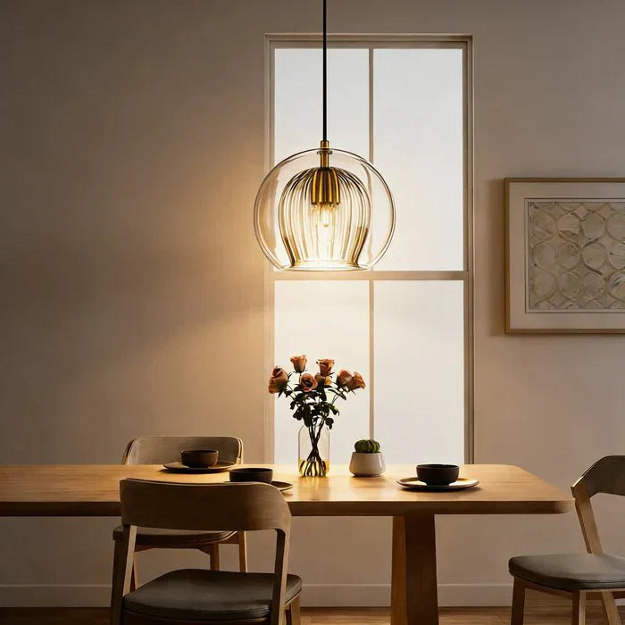 12-Inch Pendant Light With Dual Glass Globe Fixture