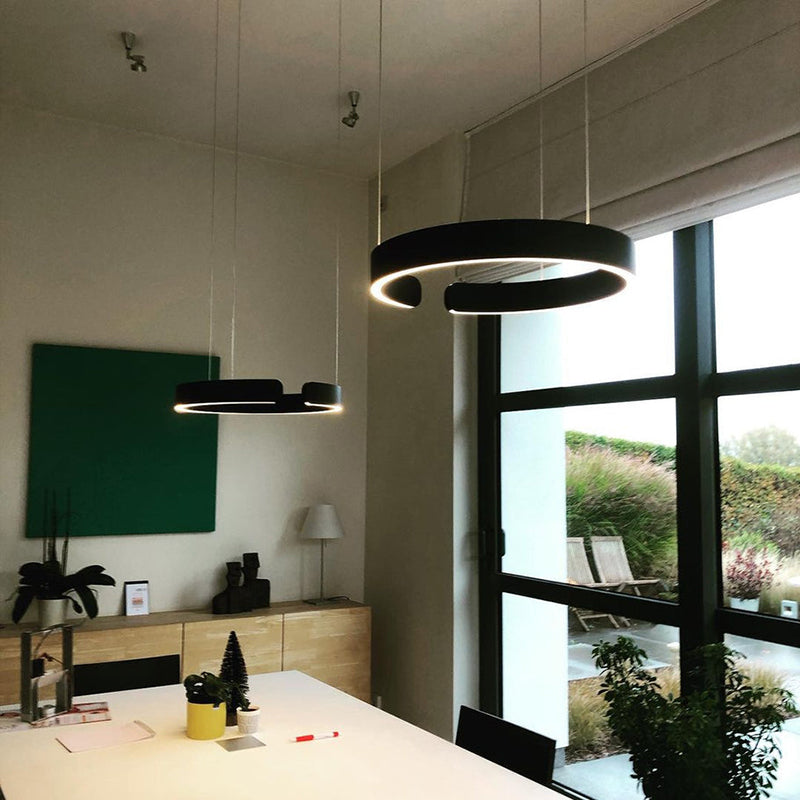 Lumera Dual-Ring LED Pendant Light — Sleek Floating Silhouette | Orntli
