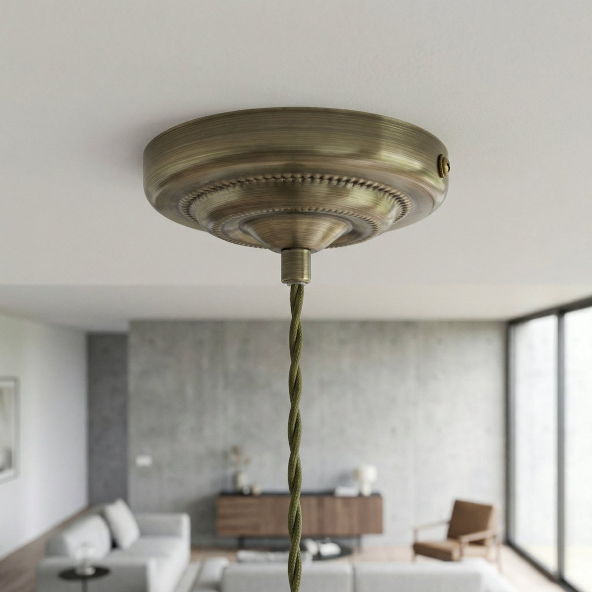 Dusky Pink Pendant Light With Scalloped Shade And Gold Accent