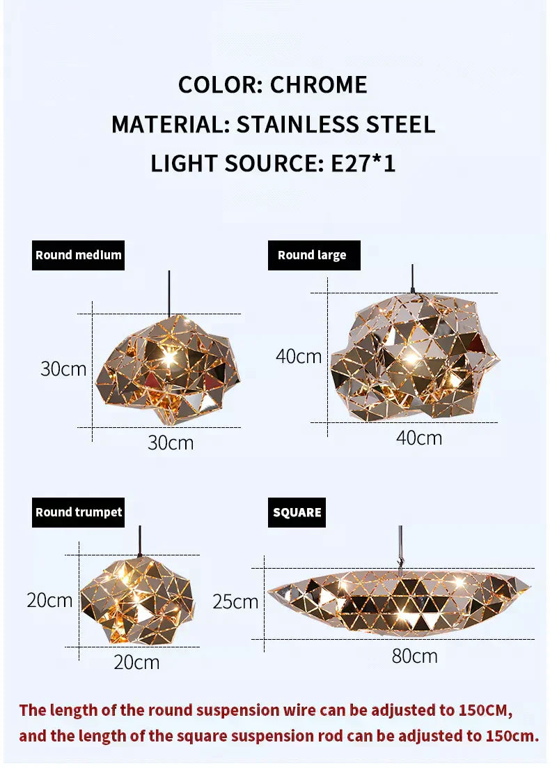 NovaGrid Rustfritt Stål Geometriske Moderne Pendellamper