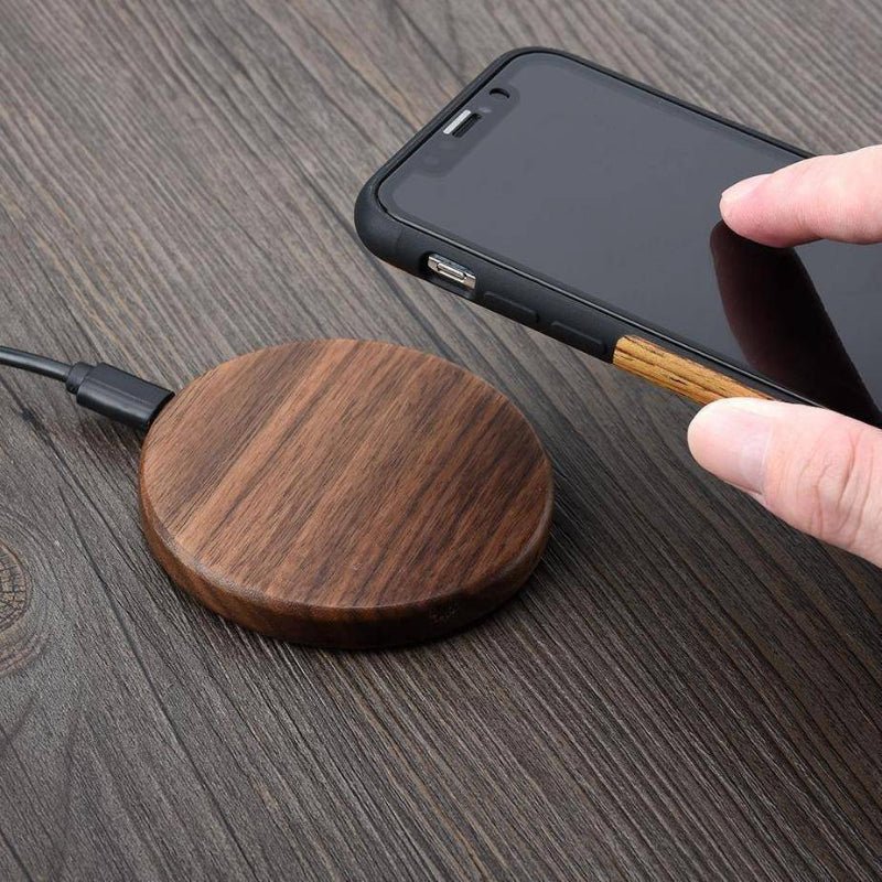 VerdantCharge Qi Fast Charger In Bamboo With Overheat Protection For Minimalists
