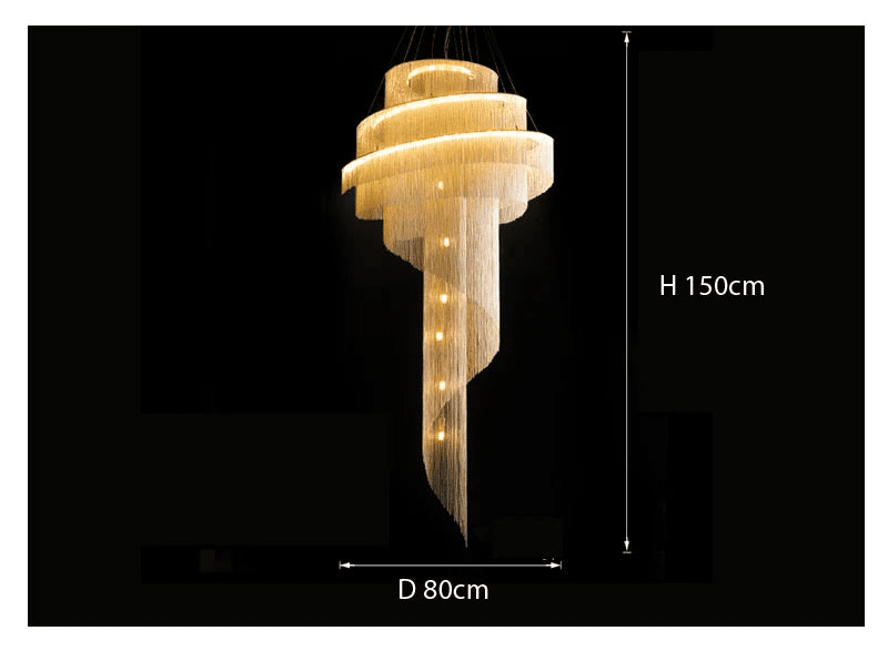 Candeeiro de Teto de Cristal AstraLuxe com Pendente Espiral e Borla